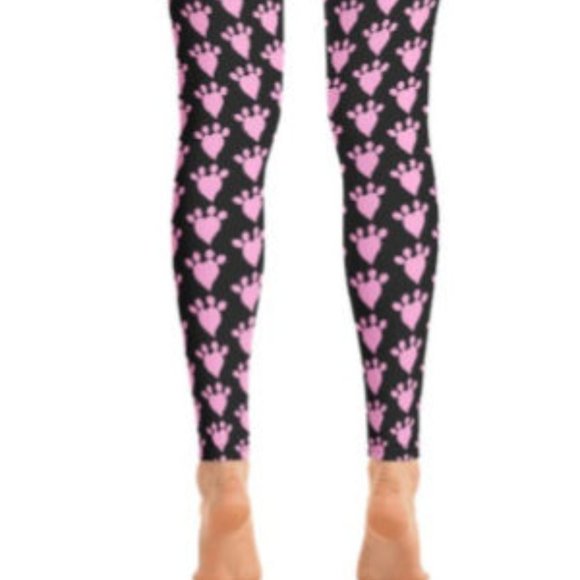 -Size 2-4x- NWT Pink Heart Paws leggings - Picture 1 of 2